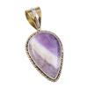 Natural Tiffany Stone 925 Solid Sterling Silver Gift TwoTone Pendant 1.50" e7S16