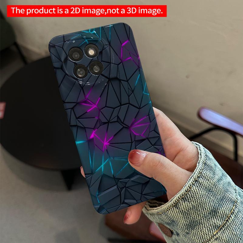 2DFlat Xiaomi Redmi phone caseNeon Cracked Geometric Phone Casesuitable for Redmi Note 11 12 13 14 A3 K80 15 17 Ultra