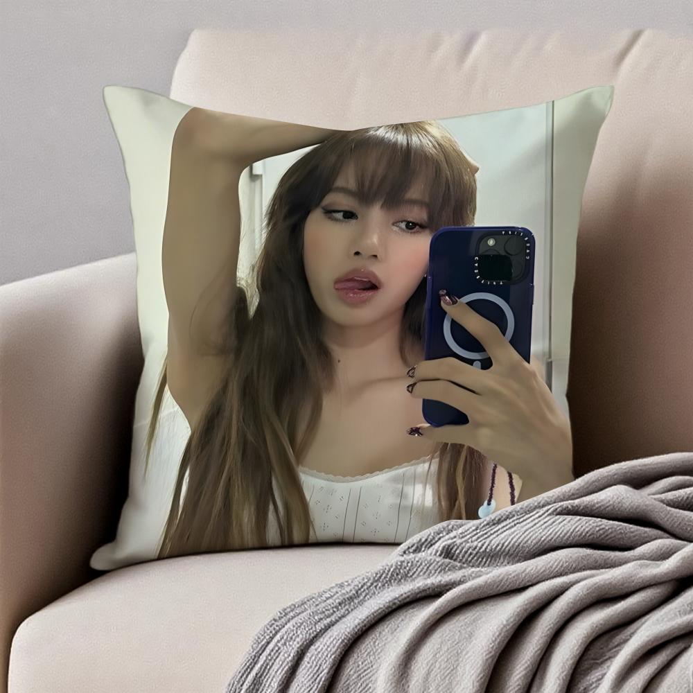 Singer LLisa Cushion Cover Pillowcase Antidustmite Invisible Zipper Short Plush Sofa Cushion