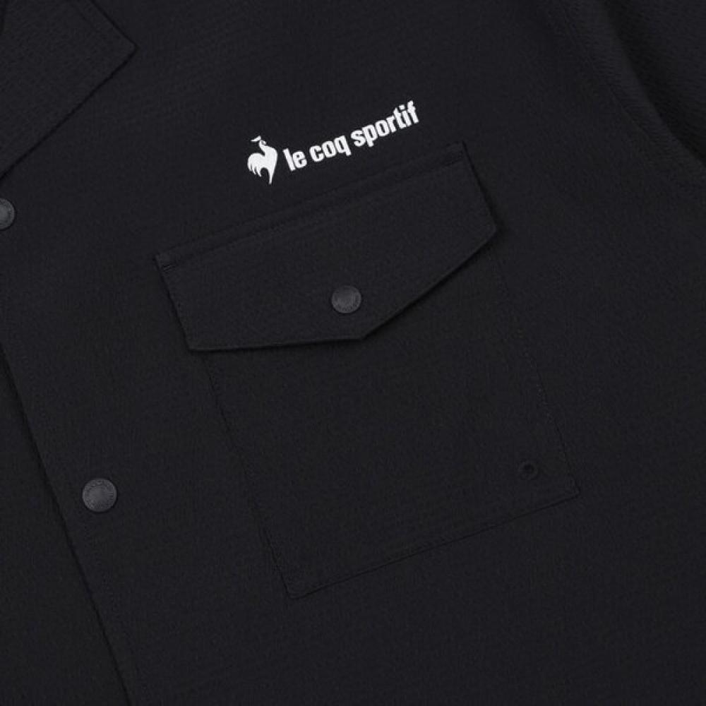 Le Coq Sportif [saLe][70  Off] Seersucker Shirt Jacket Blk   Qp223xjk61