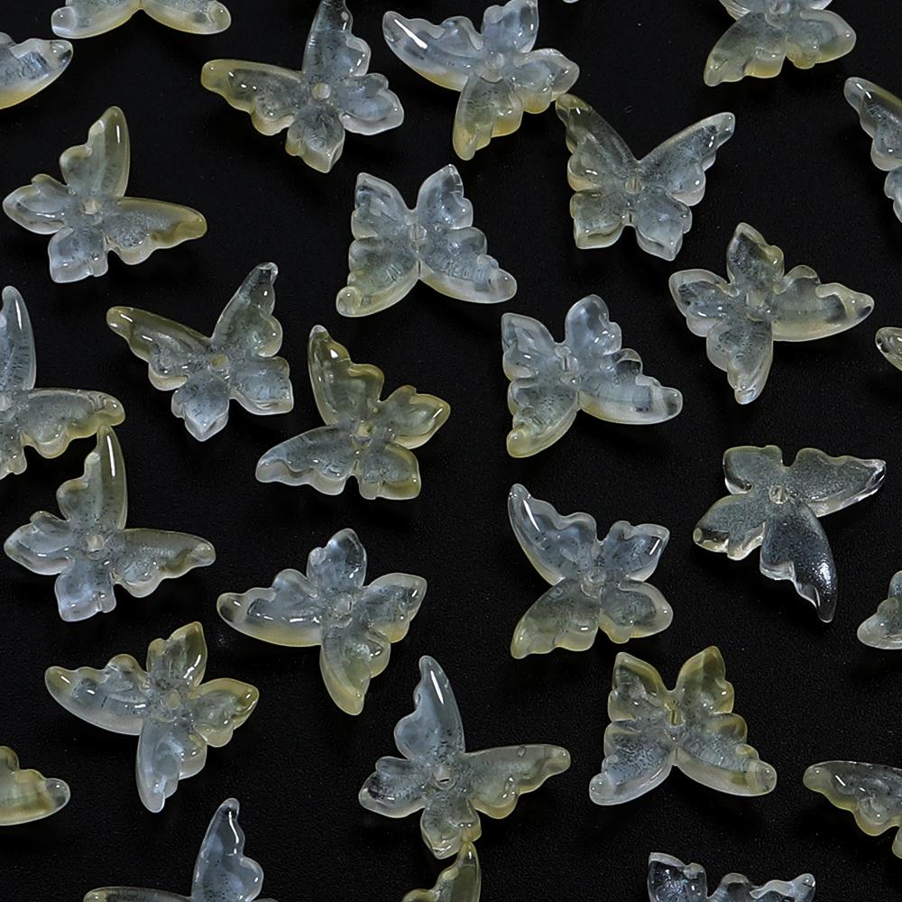 50pcs Butterfly Lampwork Beads 14x12mm Colorful Glass Loose Spacer Beads For Jewelry Making DIY Necklace Bracelets Accessories