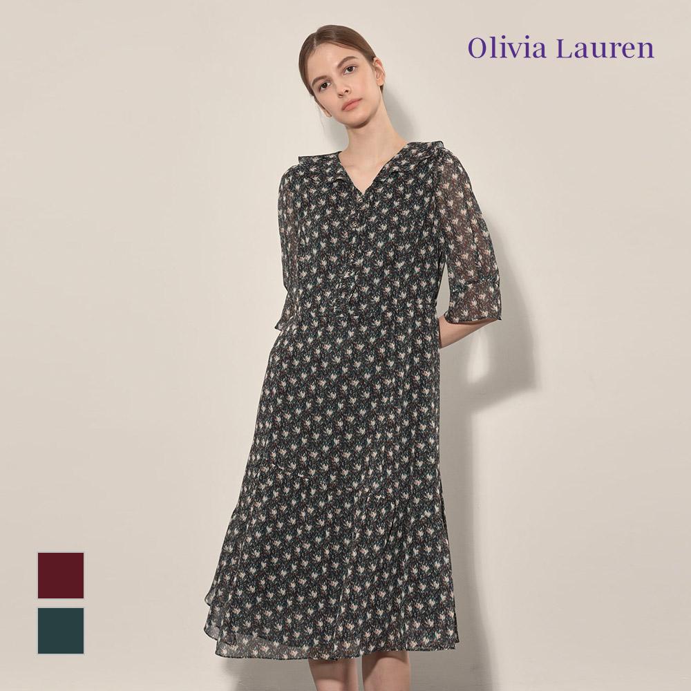 OLIVIALAUREN Printed Frill Dress_Voboa4F7211