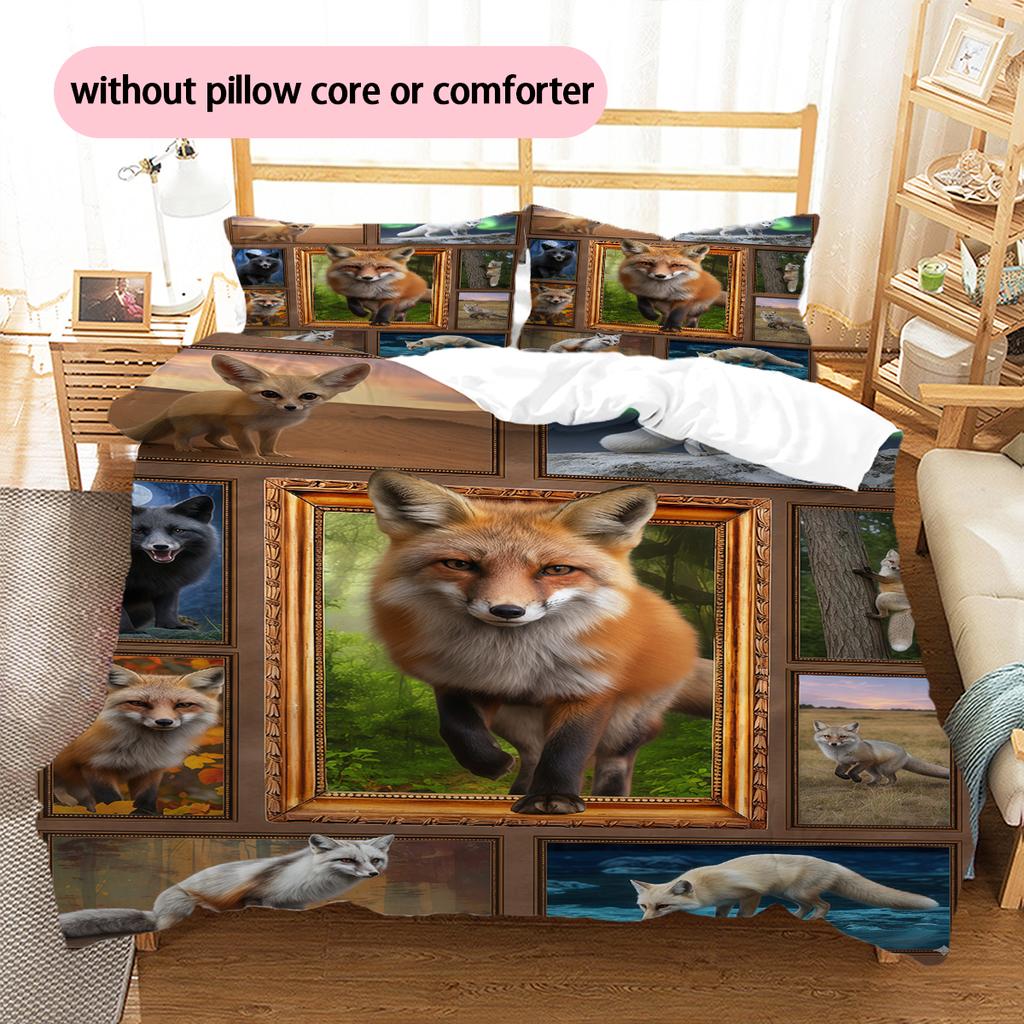 Cartoon Pattern Bedding Quilt Set Quilt Cover Pillowcase Home Decoration Birthday Gift (1 * Duvet Cover + 2 * Pillowcase, Without Core)