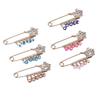 6pcs Brooch Bright Golden 6 Colors Elegant Style Decorative Attractive Jewelry for Parties Appointments