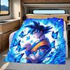 1pz Coperta in Flanella con Stampa Son Goku, Alta Qualità per Tutte le Stagioni, Decorazione per la Casa, Calore e Comfort, Perfetta per Regali di Natale