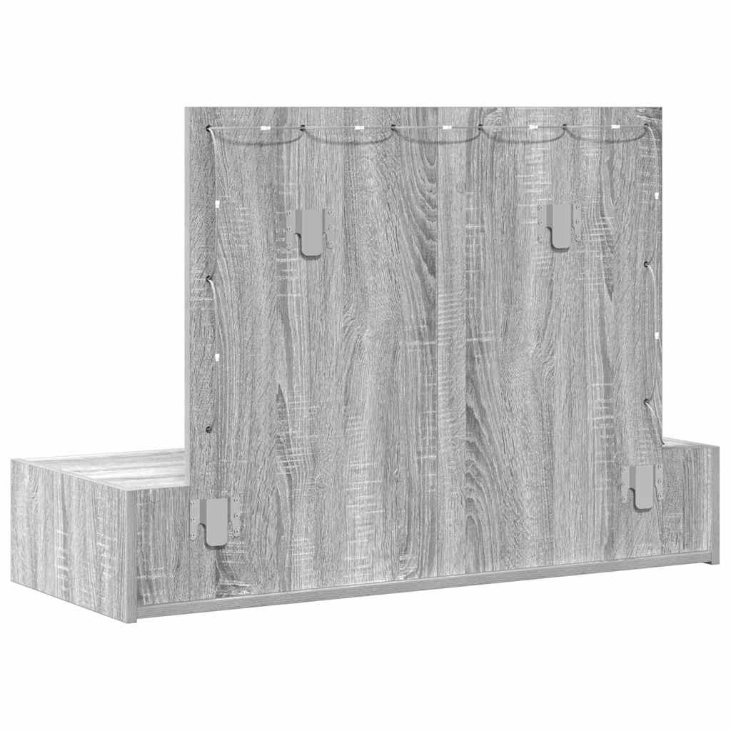 Makeup Table with Drawers Gray 100 x 40 x 70 cm Engineered Wood