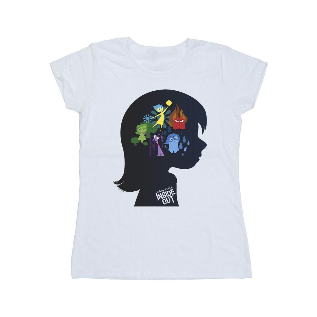 Disney Womens/Ladies Inside Out Head Silhouette Cotton T-Shirt