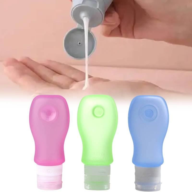 Solid Color Silicone Gel Portioning Bottles Travel Outdoor Lotion Bottle Shampoo
