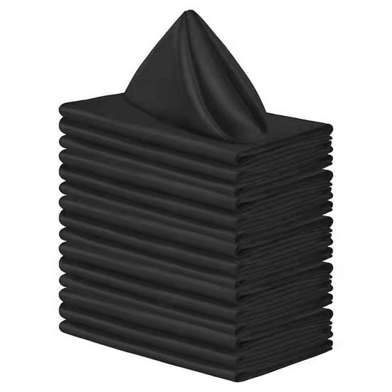Dinner Napkin Satin Anti-wrinkle Surface Solid Color Washable Seamless Royal Shine Glamor Table Decor for Hotel Restaurant Dining Banquet Wedding