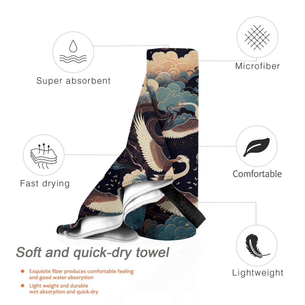Japanese Art Tattoo Japanese Woodblock Print Beach Towel Soft Microfiber Quick Dry Absorbent Quick Towels For Bath