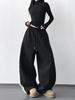 Damen Jogginghose 2025 Schwarz mit seitlicher Spitze - Elastischer Bund, Vielseitig Weiter Schnitt, Lässige Street Dance Hose