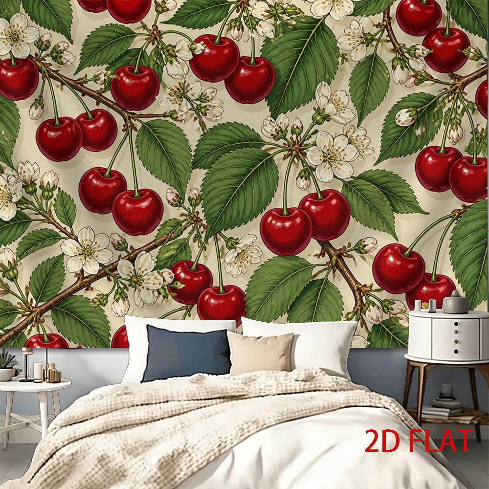 2D Flat - 2D Flat - 2D Flat Print 1pc Tapestry Cherry Blossom Branch Wall Hanging, Vintage Farmhouse Style Home Decor Background Cloth Wall Decor, Wal