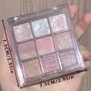 1 pz 9 colori ombretto palette glitter scintillante paillettes finitura evidenziatore ombretto rosa colore ombretto bellezza trucco