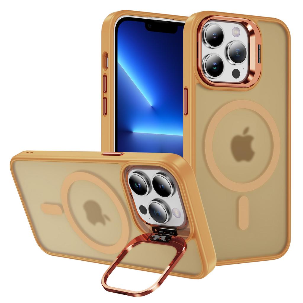 For iPhone 13 Pro Max Case PC+TPU+Metal Shell Compatible with MagSafe Kickstand Phone Cover