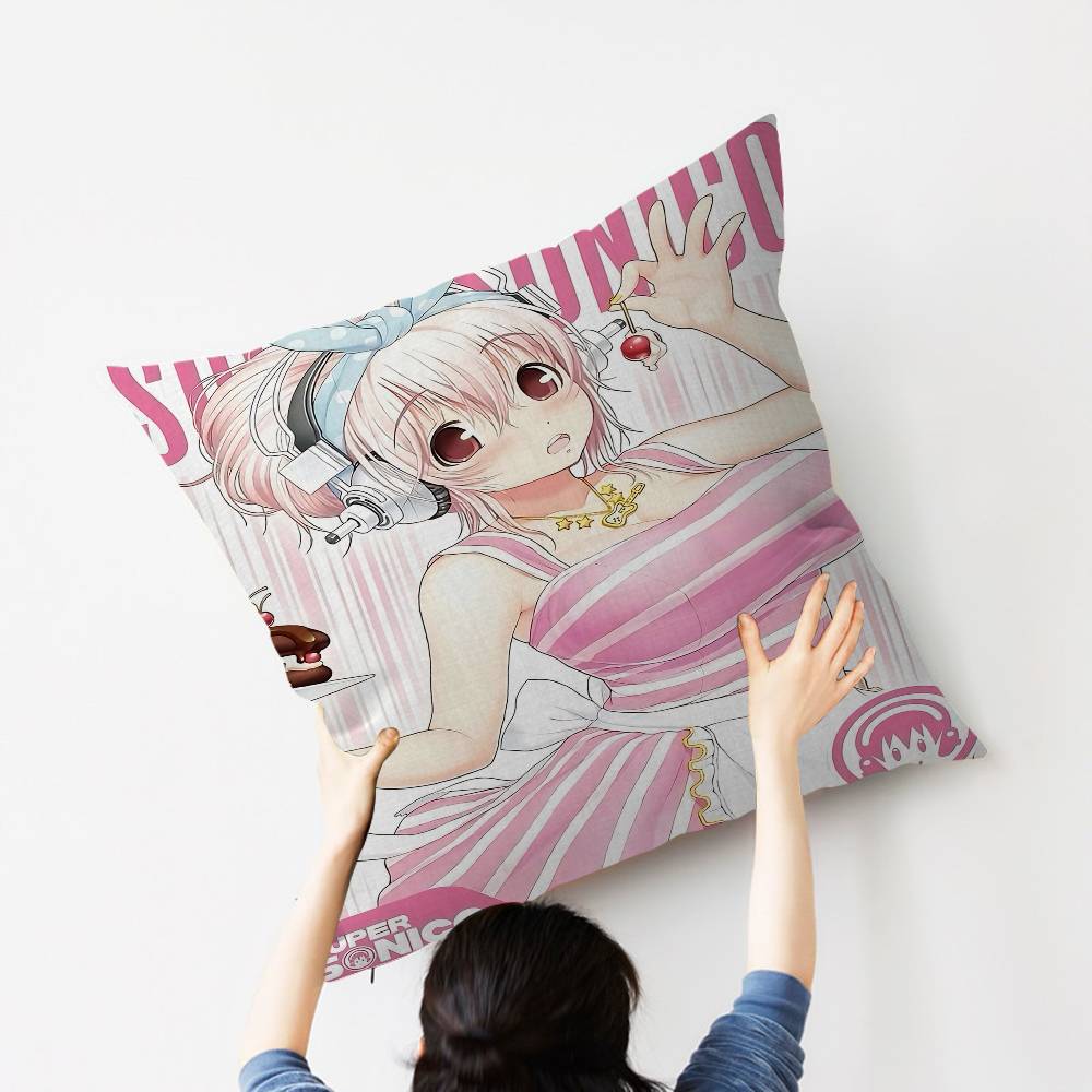 S-Super S-Sonico Pillow Cover For Bedroom Room And Living Room Sofa Decorative Cushion Cover