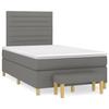 3137222 vidaXL Lit à sommier tapissier avec matelas Gris foncé 120x200cm Tissu