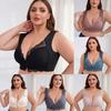 Women Plus Size Wide-strap Lace Bra Front Buckle Bra Gathering Bra