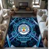 Manchester City Printed Flannel Area Rug Non Slip Soft Polyester Floor Carpet Indoor Decor Mat for Bedroom Living Room Sofa