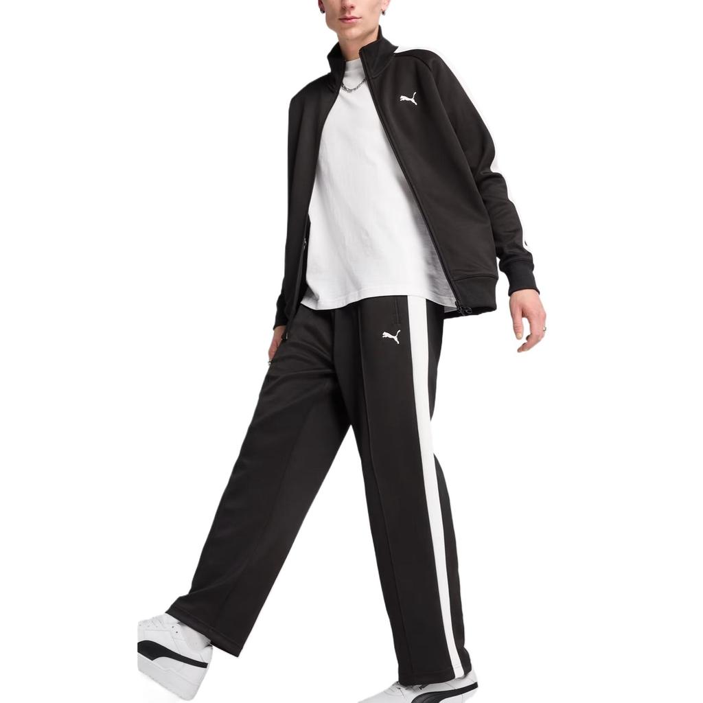 Puma T7 Always On Color Block Fashion Versatile Soft Knit Sports Pants Men Bottoms Black 631864-01