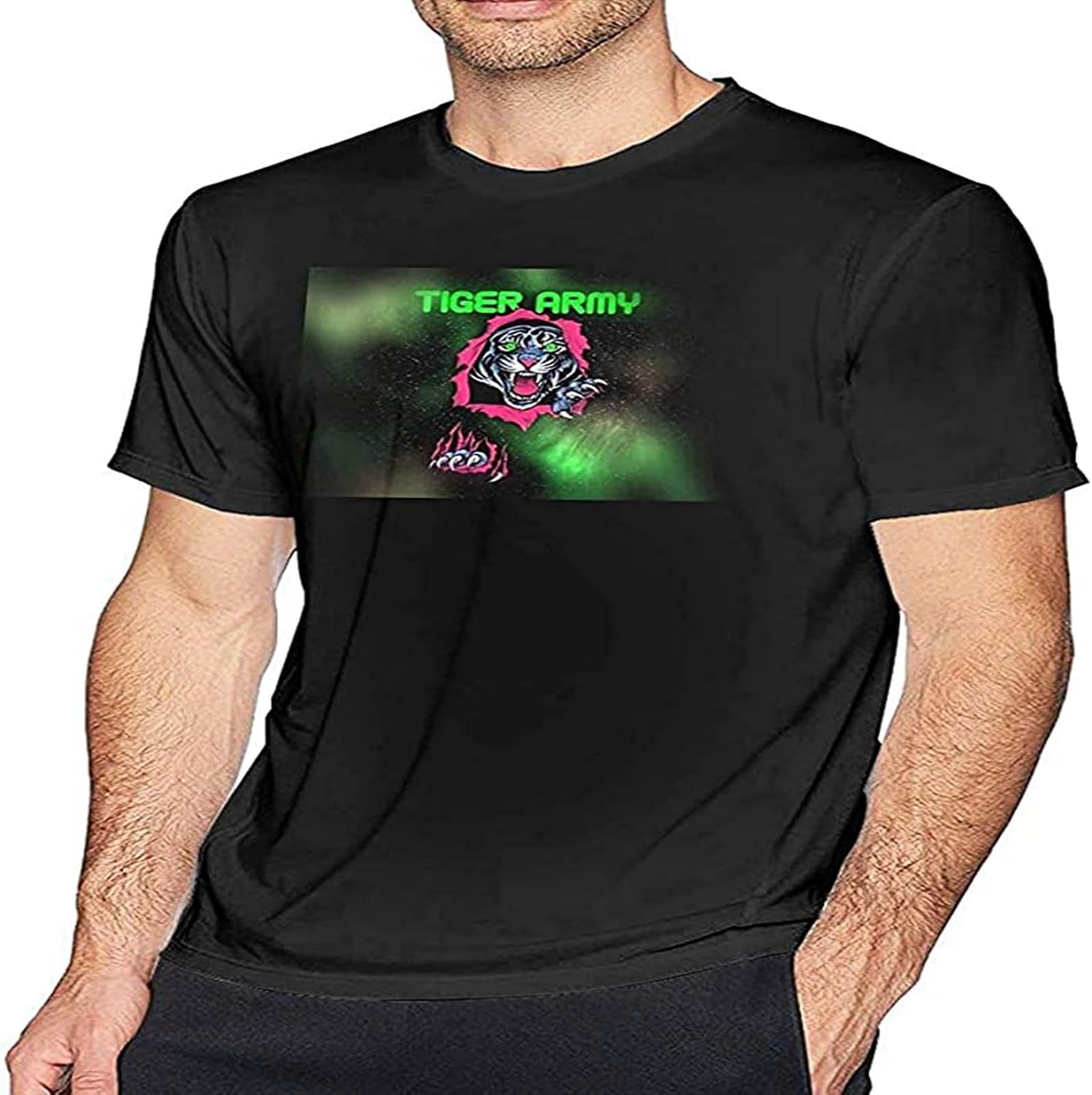 Tiger Army T-Shirt Man s Fashion Black Unisex Tees L чёрный