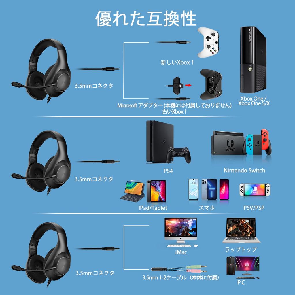 YOTMS Wired Gaming Headset with 40mm PS5 PS4 Compatible with and Xbox with Noise Deep Unisex Gift [Authentic] Drivers, Headset, Headset, Smartphones,