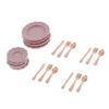 1:12 Dollhouse Miniatures Tableware Knife Fork Spoon Plate Set Accessories Toys