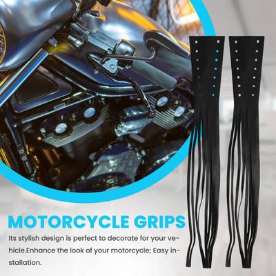 Motorrad Bremshebelabdeckungen 16 Zoll Biker PU Kupplung Fransen Lange Quasten für Cruiser Chopper Motorrad Zier Zubehör