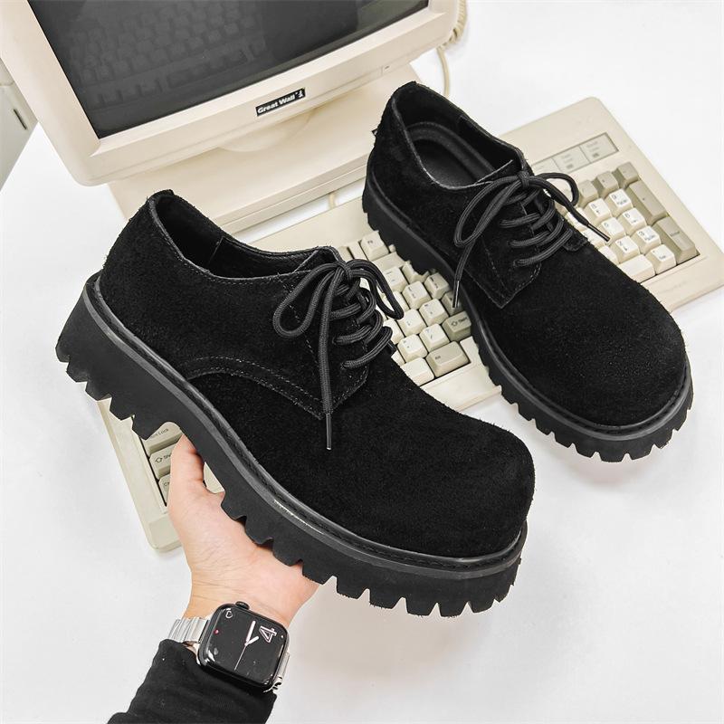 

Японские ретро туфли дерби с большой головой, мужские старомодные повседневные кожаные туфли для поездок на работу 24229-J 46 чёрный