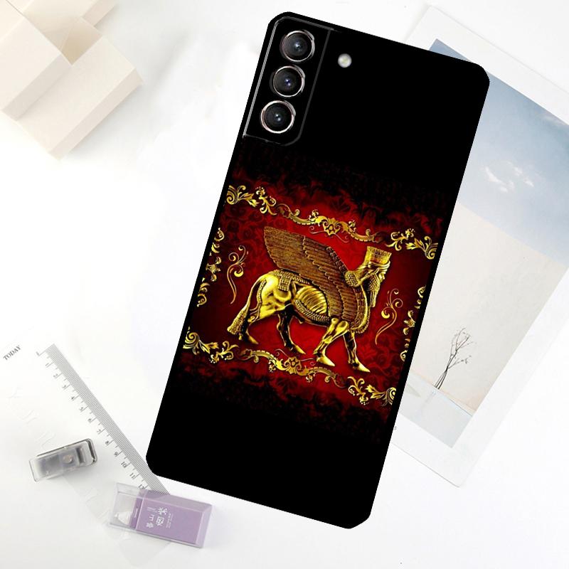 Lamassu Assyrian Winged Lion Phone Case For Samsung Galaxy S20 FE S21 S22 S23 S24 S25 Ultra S9 S10 S25 Plus S25 FE Cover