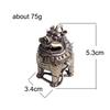 Copper Antique God Beast Statue Incense Burner Vintage Chinese Feng Shui Animal Figurines Ornaments Home Decorations Miniatures