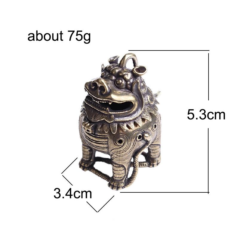 Copper Antique God Beast Statue Incense Burner Vintage Chinese Feng Shui Animal Figurines Ornaments Home Decorations Miniatures