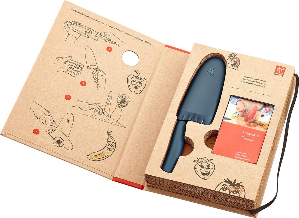 ZWILLING modrý nůž z nerezové oceli s kulatou špičkou japonský TWINNY "Twinny 100mm" dětský [Autorizovaný produkt] 36540-101