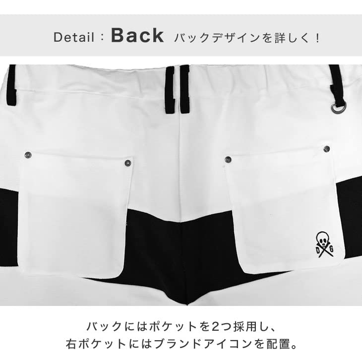 Golf Birder Stretch Above the Belt [DIVINER GOLF] Men's Shorts, Pattern, Sportswear, Material, Knee, Loops, XL, Black/White