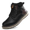 Holfredterse Outdoors Snow Boots Men Leather Winter Waterproof Wear-Resistant Sole Boots Plus Size 41-47 9733 Black/Brown/Yellow