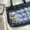 JIAERDI Japanese Harajuku Studded Handbag Women Transparent Anime Ita Bag Ladies Square Large Capacity Leather Shoulder Bag 2025