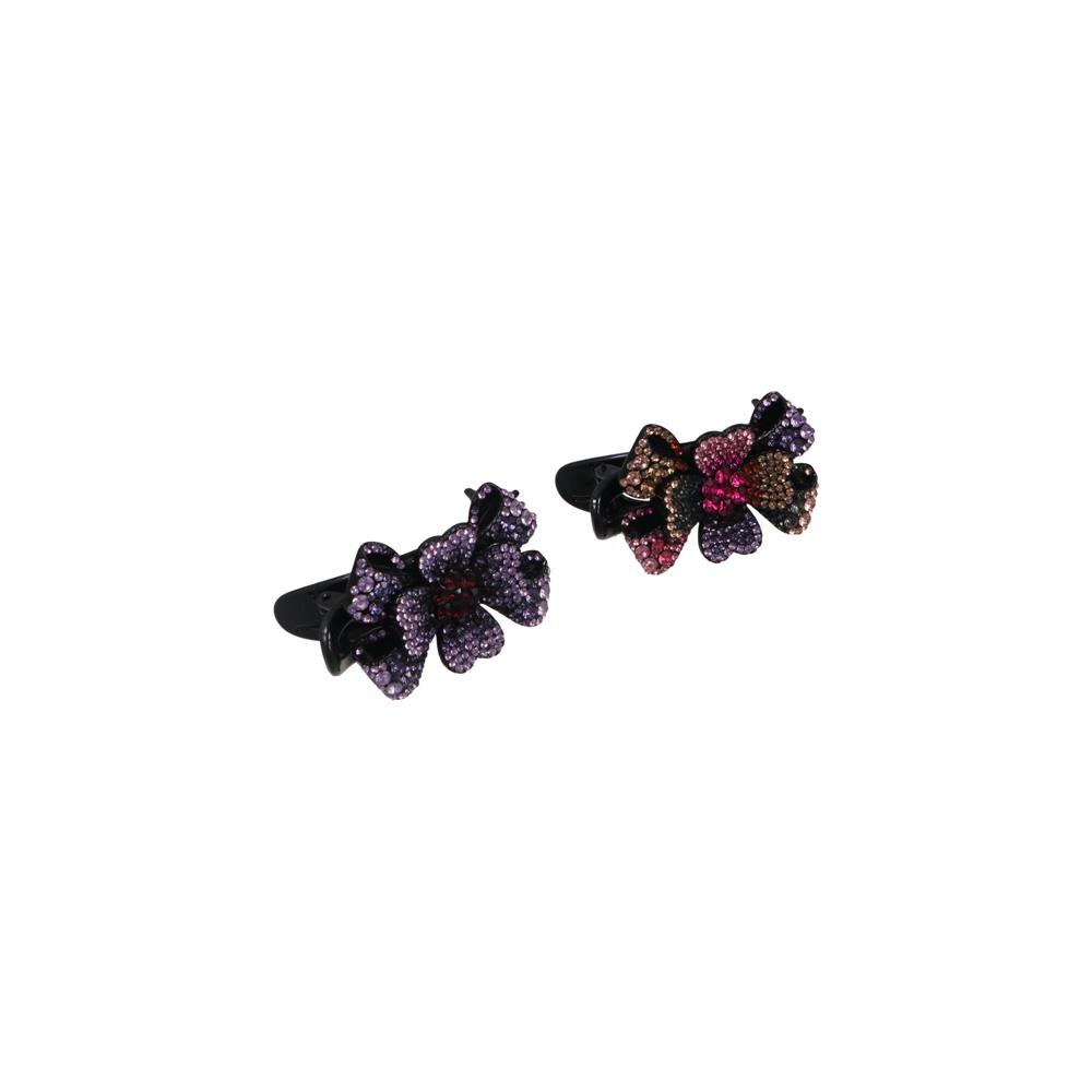 

Bowknot Rhinestone Flower Hair Clip U-shape Women Duckbill Clip Flower Crystal Hairpins Party вино красного
