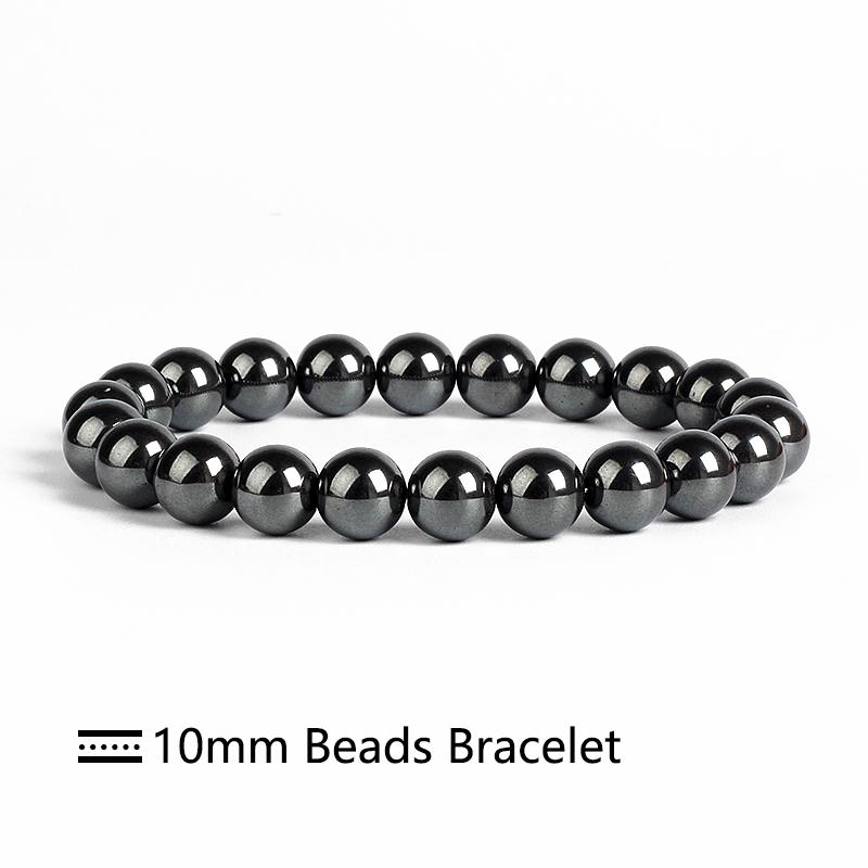 Fashion Magnetic Hematite Beads Bracelet Men Nature 4-20mm Reiki Healing Energy Stone Bracelets for Women Protect Health Jewelry