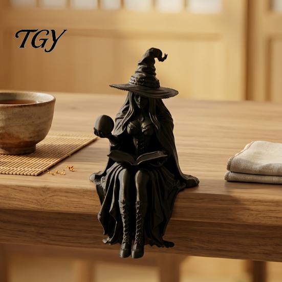 Unique Holiday Gift 3D Printed Fortune Teller Figurine, Halloween Mystic Gypsy Statue for Shelf Dark Fantasy Desk Ornament Tabletop Display,