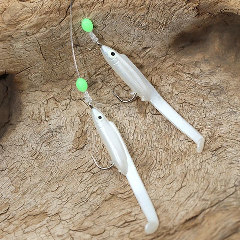 Luminous Fishing Rigs Fishing Baits Rigs, Fish Skin Sea Rigs, Glow Fishing Beads for Freshwater and Saltwater