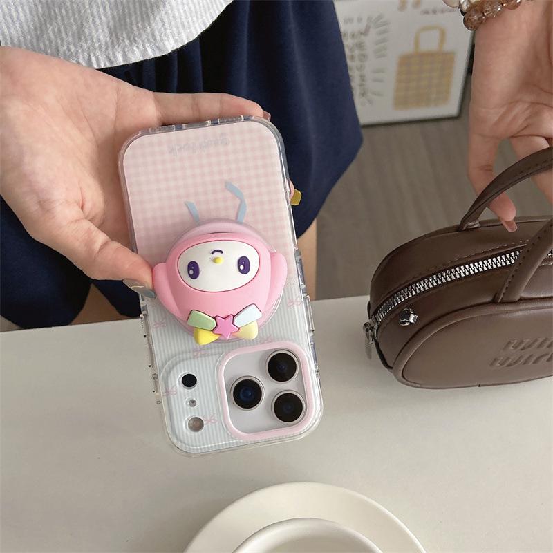 Sanrio Cartoon Magnetic Stand iPhone Case for 17/16/Pro Max/15/14 - Girly Design