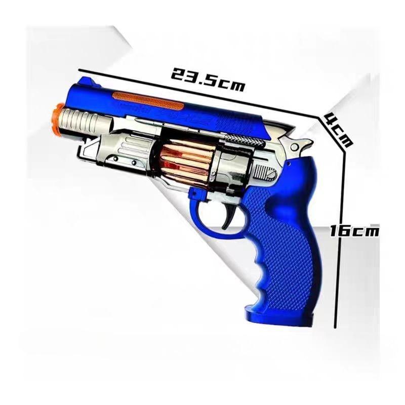 Boys Revolver Toy Pistol with Mist Light Vibration Effects Non-Firing Safety Toy Gun for Preschool Kids Party Favors for Child