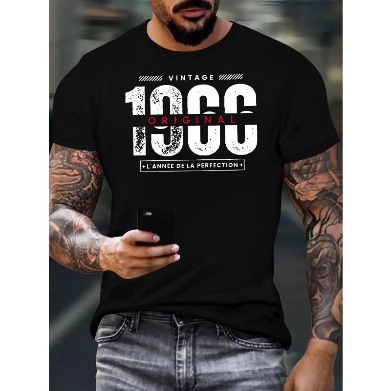 vintage Men s Short Sleeve T-shirt Summer T-shirt Top S чёрный