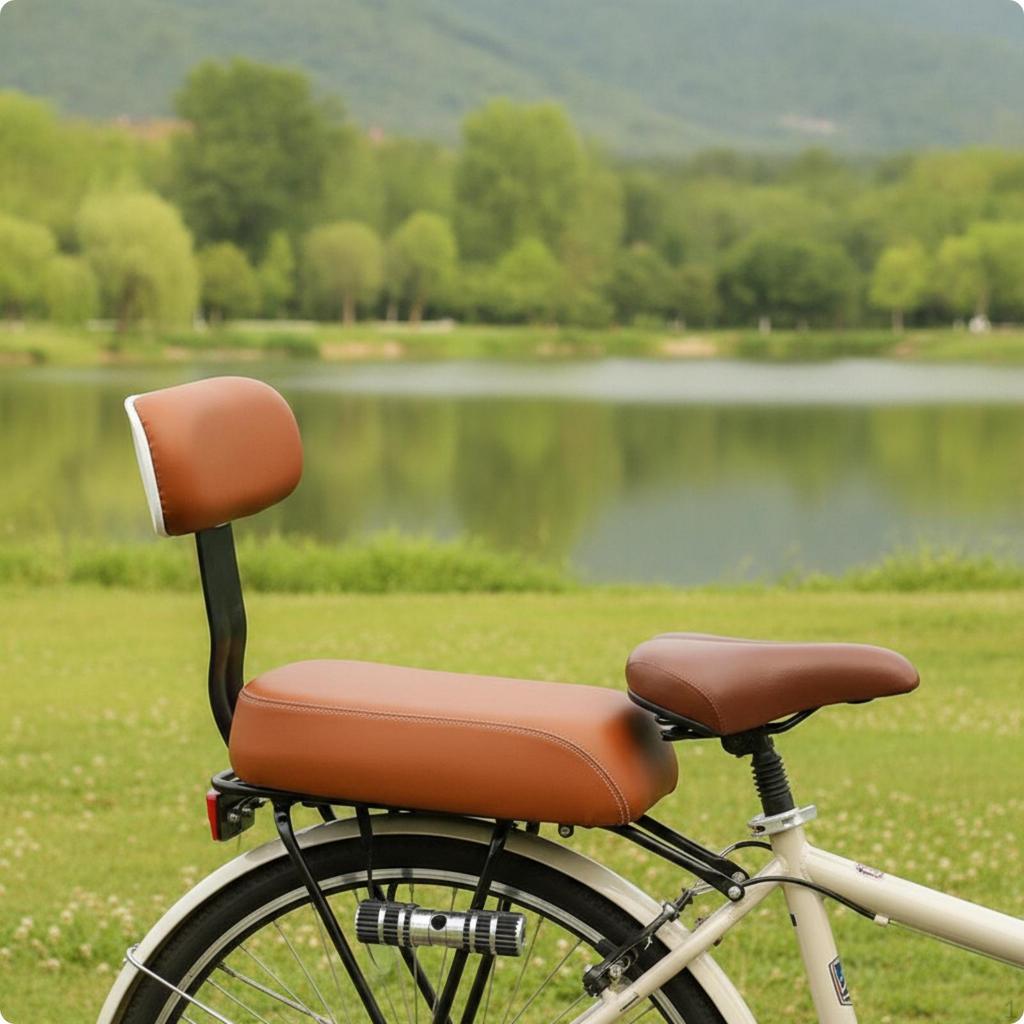 Rear Child Seat with Backrest Cushioned Two-Wheeler Cushion for Kids