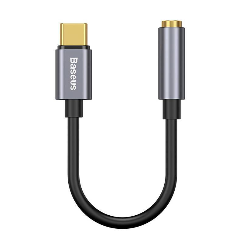 Adapter Ljud Baseus L54 USB-C + Mini Jack 3,5 mm (Grå)