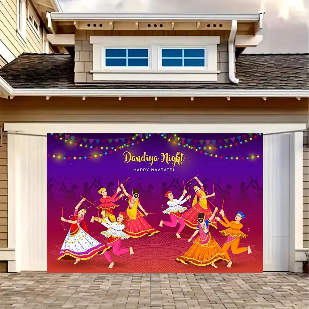 2D flat 2D flat printing 1 piece Dandiya Night Navratri Festival background banner 180X110