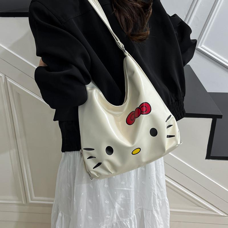 Hello Kitty Girl Large Capacity Pu Tote Bag With Breathable Waterproof Design For Daily Use