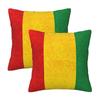 Jamaican Reggae Rasta Lion Jamaica Flag 2 Pcs Square Pillowcase Pillow Cover Cushion Throw Pillow For Home Car