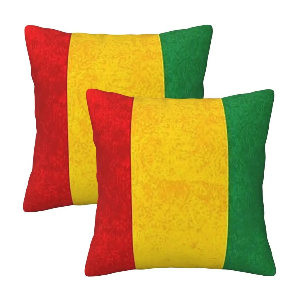 Jamaican Reggae Rasta Lion Jamaica Flag 2 Pcs Square Pillowcase Pillow Cover Cushion Throw Pillow For Home Car