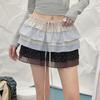 unifree Korean Style Polka Dot Patchwork Mini Skirt