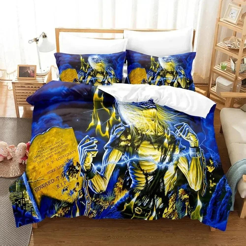 Iron Heavy Metal Maidens Bedding Set Duvet Cover Bed Set Quilt Cover Pillowcase Comforter King Queen Size Boys Adult Bedding Set